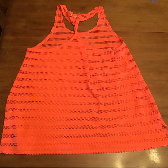 La Vie En Rose Aqua Mesh Twisted Racerback Coverup Highlighter Orange - Picture 2 of 4